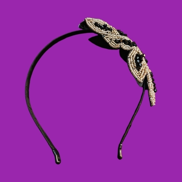 1920s Style Burlesque Art Deco Flapper Beaded Floral Crown Headband - Picture 1 of 5